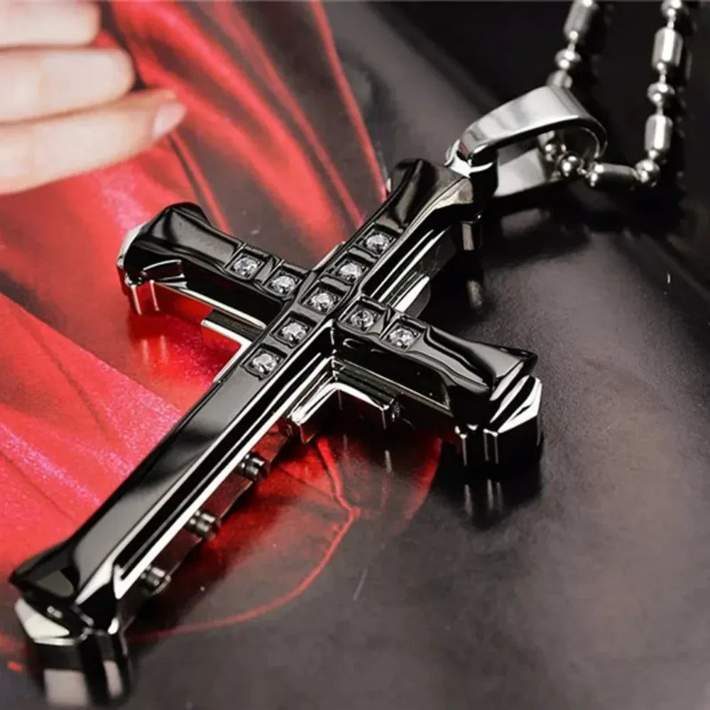 Crystal Cross Pendant Necklace